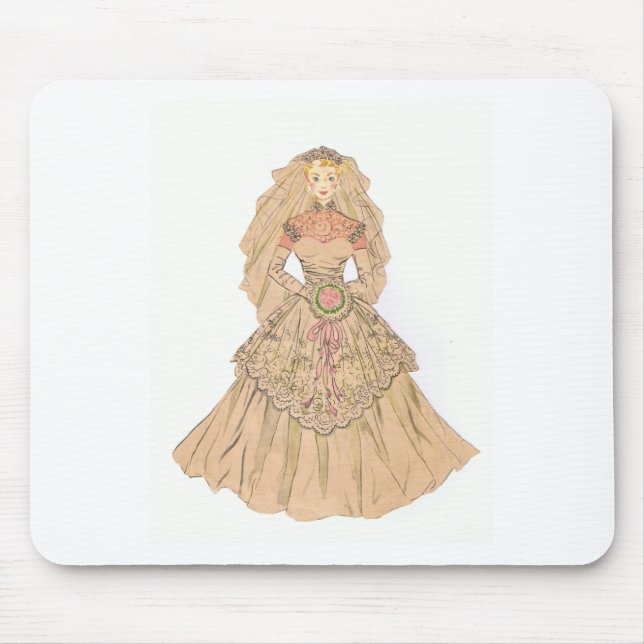 Wunderschöne Vintage-Braut Mousepad (Vorne)