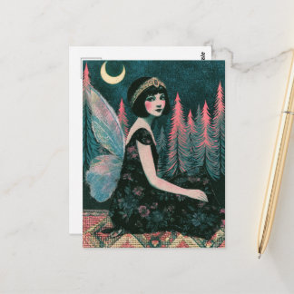 Wunderschöne Vintage-Fee  Postkarte