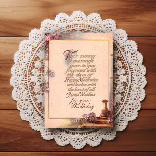 Wunderschöne Vintage-Geburtstagsgrüße aus dem früh Postkarte