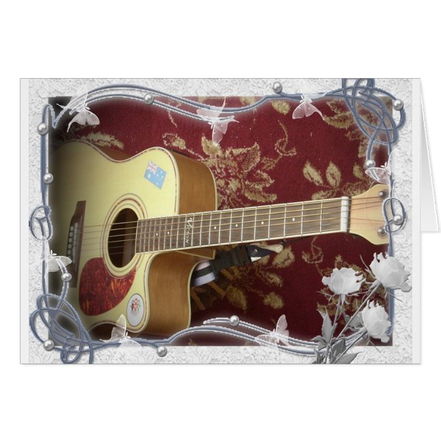 Wunderschöne Vintage Gitarre auf dem afrikanischen (Vorderseite (Horizontal))