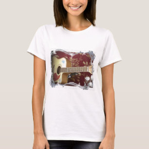 Wunderschöne Vintage-Gitarre mit afrikanischem Mot T-Shirt