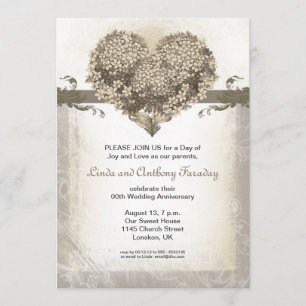 wunderschöne vintage Hochzeit Jubiläumseinladung Einladung