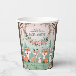 Wunderschöne Waldkreaturen mit Babydusche Pappbecher
