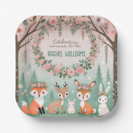 Wunderschöne Waldkreaturen mit Babydusche Pappteller