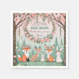 Wunderschöne Waldkreaturen mit Babydusche Serviette