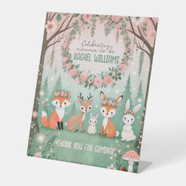 Wunderschöne Waldkreaturen mit Babydusche Sockelschild