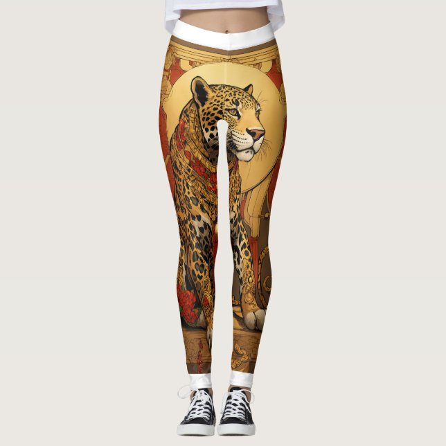 Wunderschöne weibliche Lägen Leggings (Vorderseite)