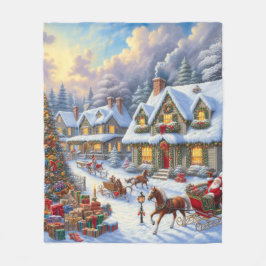Wunderschöne Weihnachtsdörfer Fleecedecke