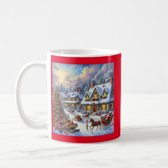 Wunderschöne Weihnachtsdörfer Kaffeetasse (Links)