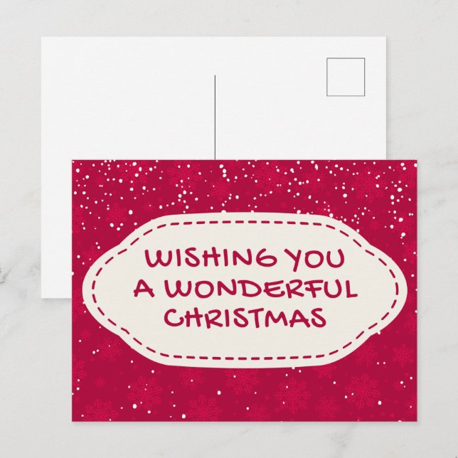 Wunderschöne Weihnachtsgrüße Postkarte (Vorne/Hinten)