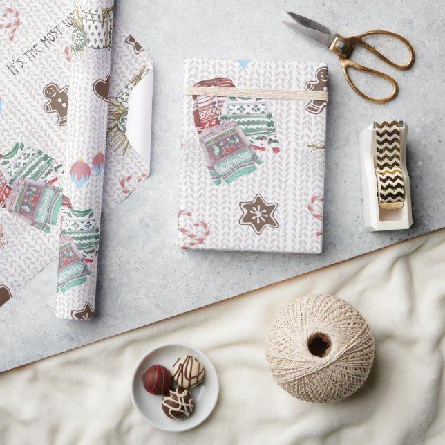 Wunderschöne Weihnachtszeit Moderne Wasserfarbe Geschenkpapier (Kunsthandwerk)