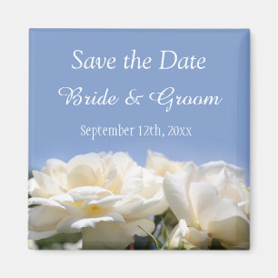 wunderschöne weiße Blume Save the Date Hochzeit Magnet