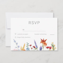 Wunderschöne Wildblumen in Wasserfarbe Hochzeit RSVP Karte