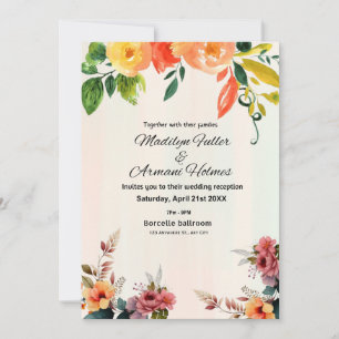 Wunderschöne wilde Blumen Hochzeit  Einladung