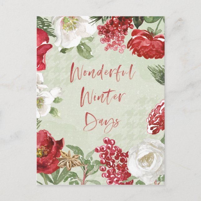 Wunderschöne Wintertage Feiertagspostkarte (Vorderseite)