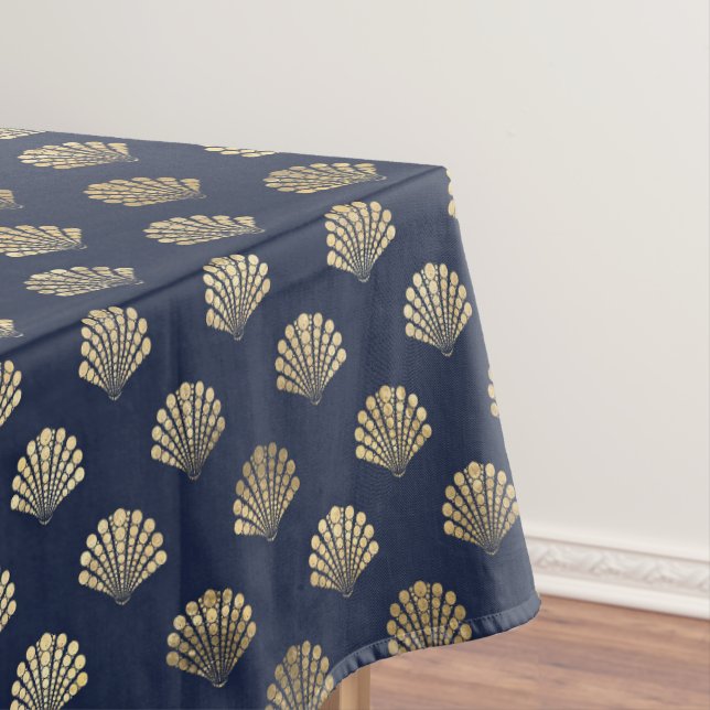 Wunderschöne Wohngestaltung der Blue und Metallic  Tischdecke (Beispiel)