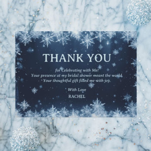 Wunderschöner Blaue-Schneeflocke-Winter-Brautjungf Dankeskarte
