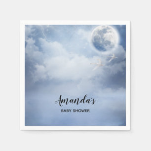 Wunderschöner blauer Himmel mit fliegenden Schwäne Serviette