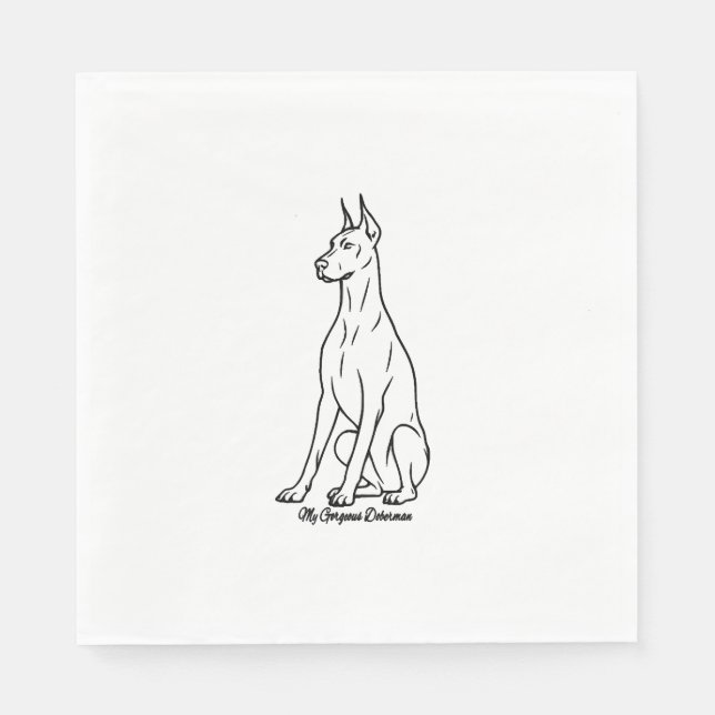 Wunderschöner Dobermann Serviette (Vorderseite)