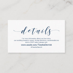 Wunderschöner Eleganter, Navy Blue Schriftart, Det Begleitkarte