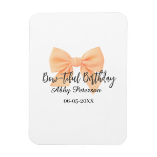 Wunderschöner Geburtstag orange Schleife Name Datu Magnet