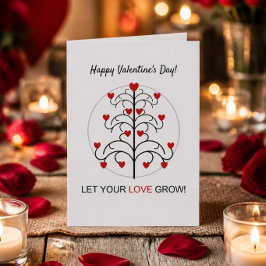 Wunderschöner Herzbaum Valentinstag Karte