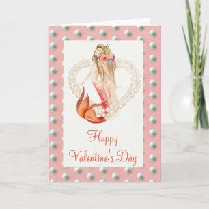 Wunderschöner Meerjungfrau Pearl Valentine's Day Karte