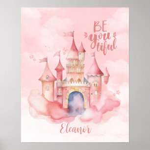 Wunderschöner Palast auf der rosa Wolke Personalis Poster