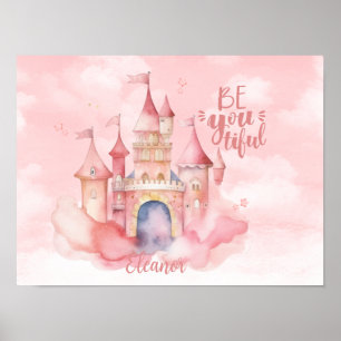 Wunderschöner Palast auf der rosa Wolke Personalis Poster