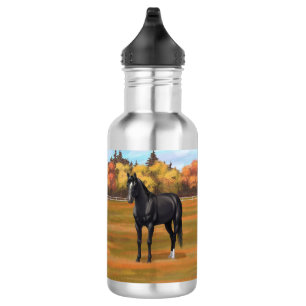 Wunderschöner Pferdehengst aus dem Schwarzen Viert Edelstahlflasche