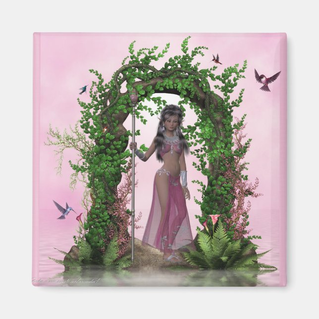 Wunderschöner Pink Elf unter dem Archway Fantasy M Magnet (Vorne)