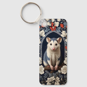 Wunderschöner Possum William Morris inspirierte Bl Schlüsselanhänger