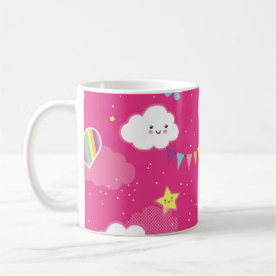 Wunderschöner rosa Regenbogen-Himmel-Wiederholungs Kaffeetasse