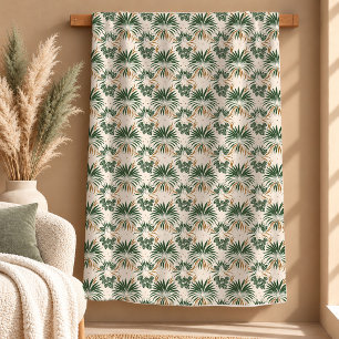 Wunderschöner Salbei-grüner botanischer Palm-Decke Sherpadecke