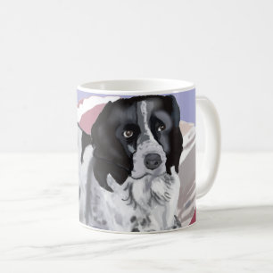 Wunderschöner Schwarz-weißer Springer Spaniel Kaffeetasse