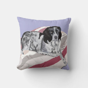 Wunderschöner Schwarz-Weißer Springer Spaniel Kissen