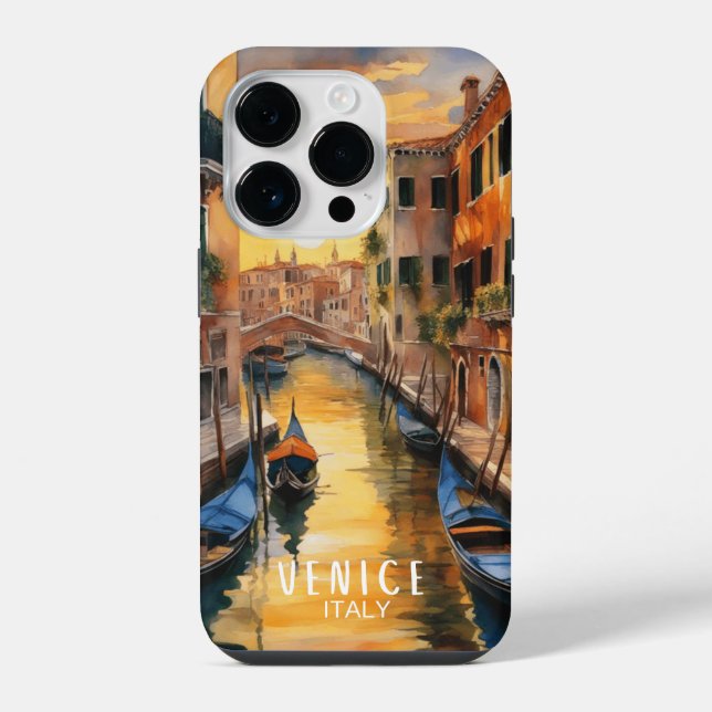 Wunderschöner Sonnenuntergang in Venedig iPhone 14 Pro Hülle (Rückseite)