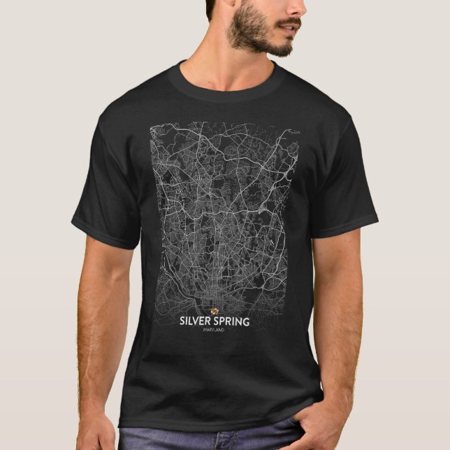 Wunderschöner Stadtplan T-Shirt (Vorderseite)