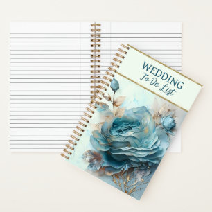 Wunderschöner Türkisrosen-Hochzeitsplaner Notizbuch