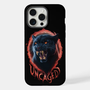 Wunderschöner ungekäfigter Schwarzer Panther Roter iPhone 15 Pro Max Hülle