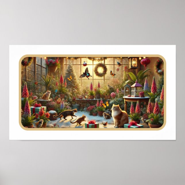 Wunderschöner Weihnachtsgarten Poster (Vorne)