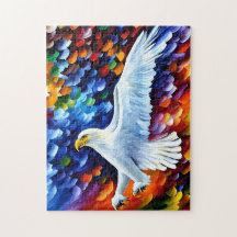 Wunderschöner weißer Adler in Flight Painting Post