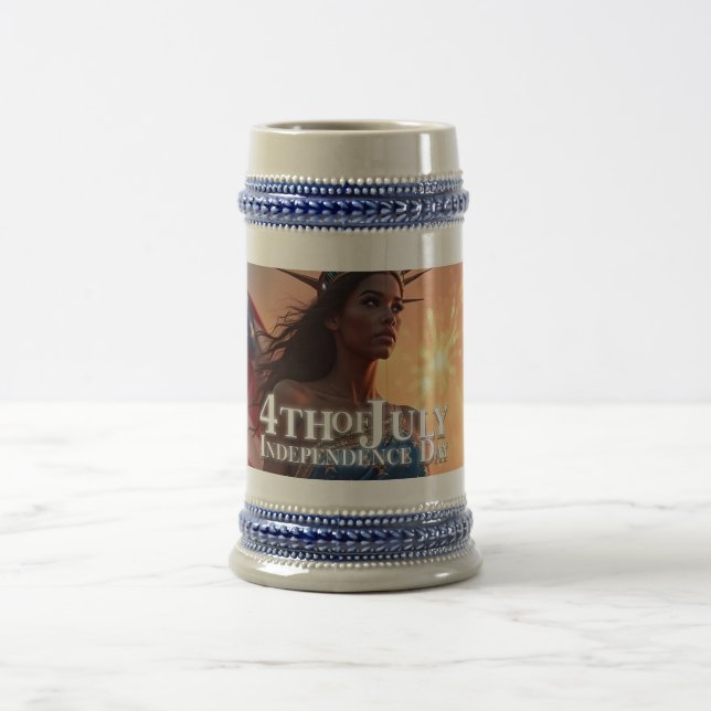 Wunderschönes 4. Juli Design - Feuerwerke & Freihe Bierglas (Mittel)