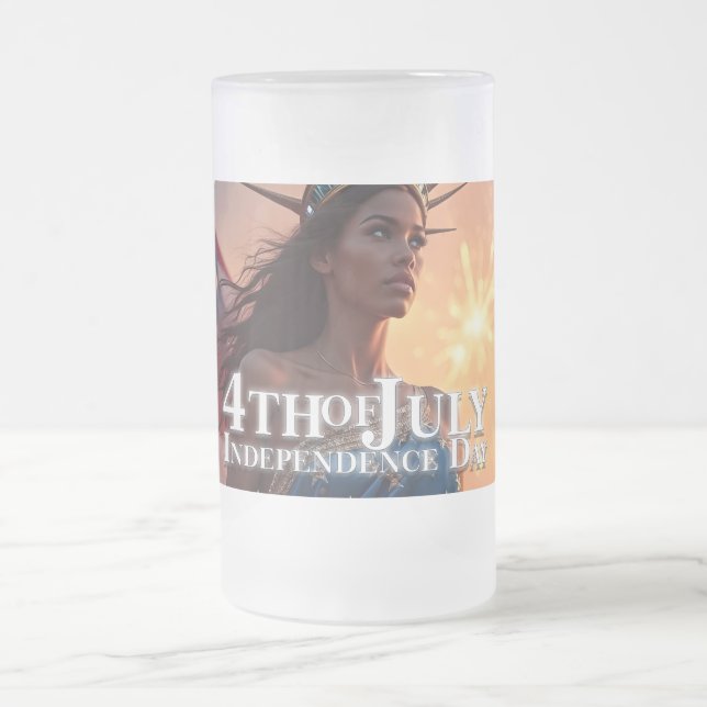 Wunderschönes 4. Juli Design - Feuerwerke & Freihe Mattglas Bierglas (Mittel)