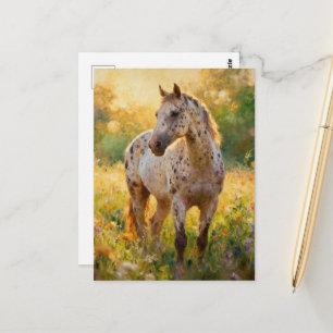 Wunderschönes Appaloosa-Pferd auf der Wiese  Postkarte
