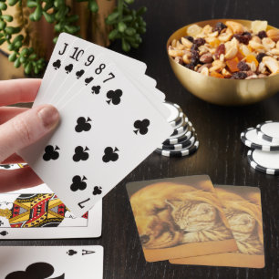Wunderschönes atemberaubendes Katzen- und Hundeknu Spielkarten