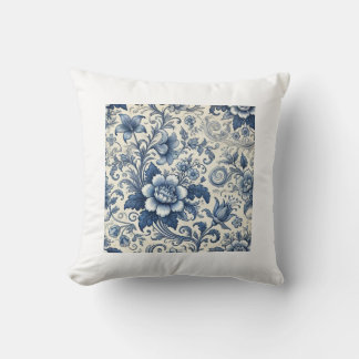 Wunderschönes Blaues Blumenkissen Kissen