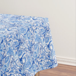 Wunderschönes blaues Floral Paisley Kunstmuster Tischdecke
