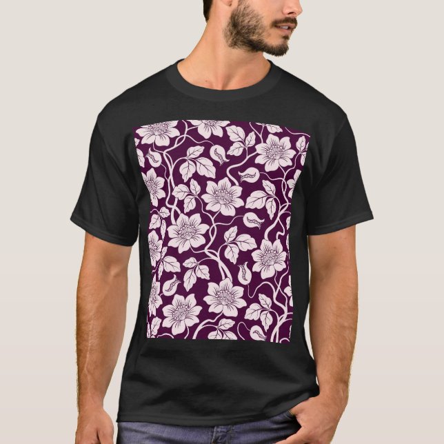 Wunderschönes Blumenmuster T-Shirt (Vorderseite)
