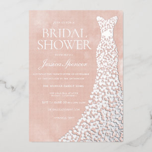 Wunderschönes Blush Silver Heydress Brautparty Folieneinladung